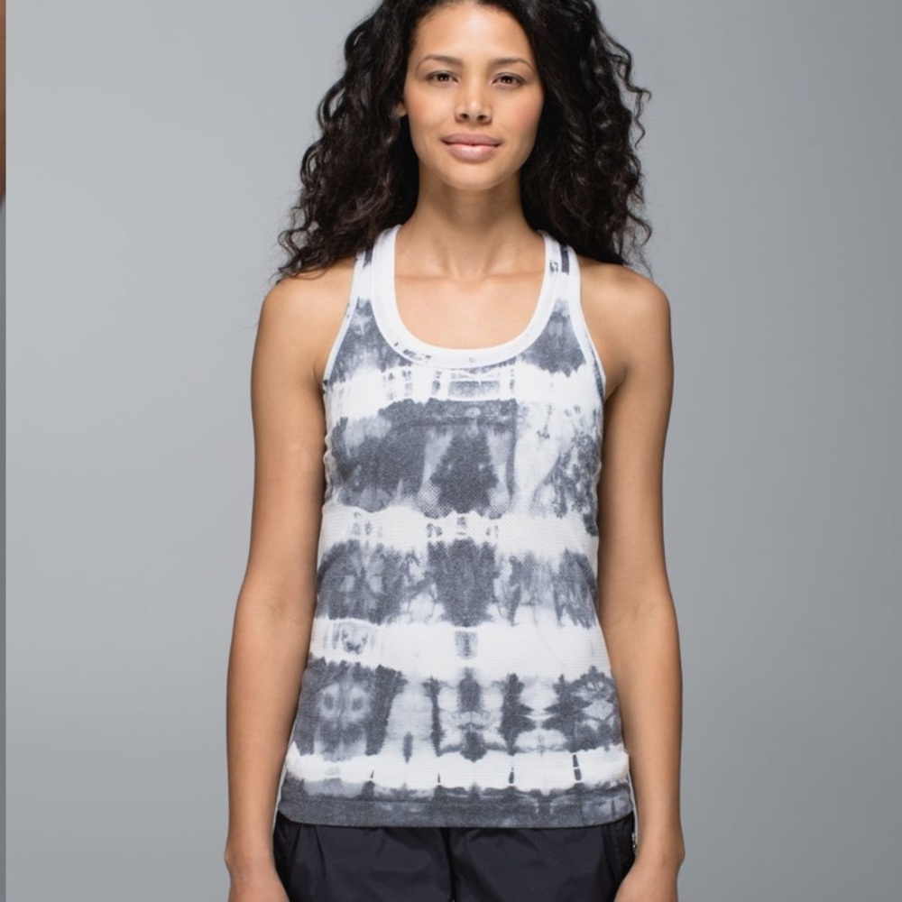 lululemon Swiftly Tech Racerback*Tye Die in heathered black